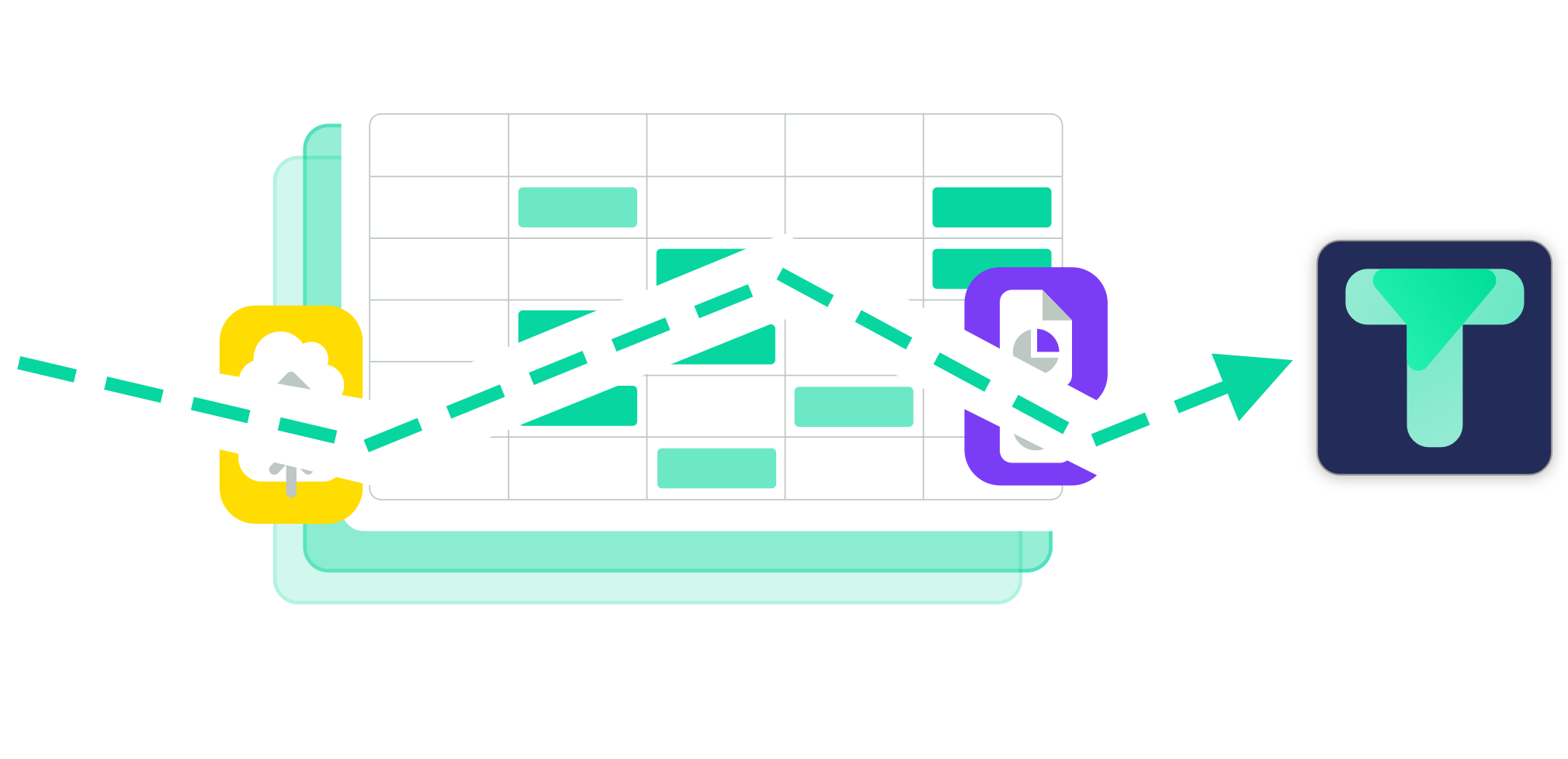 A Line cuts through a sheet and points to Trialytix