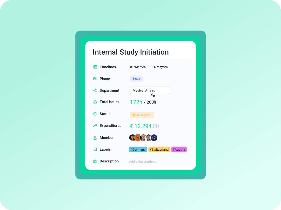 Study creation example in Trialytix